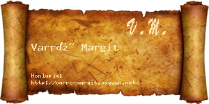Varró Margit névjegykártya